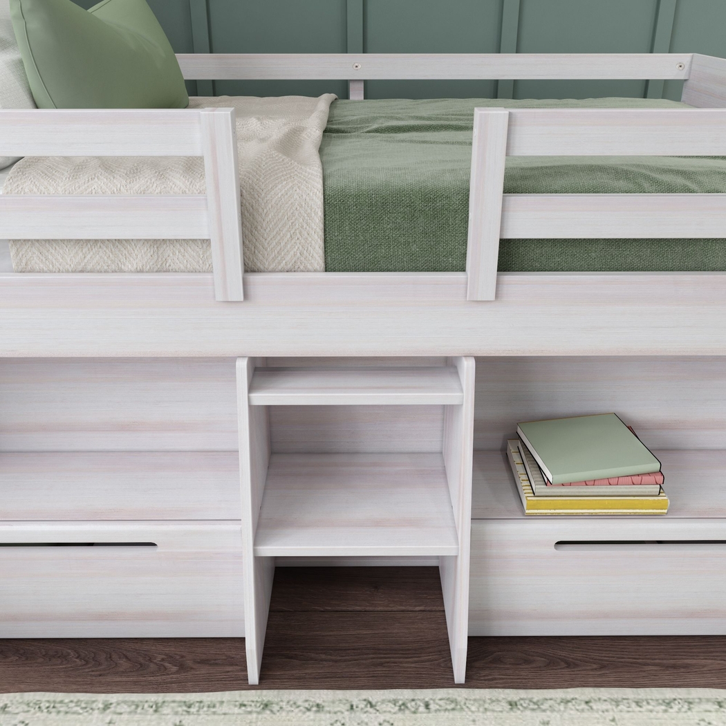 Kids Edenberry White Twin Loft Bed with 2 Drawers - Thumbnail - Image 4