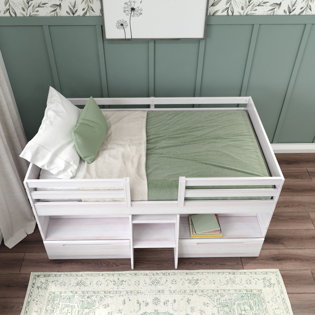Kids Edenberry White Twin Loft Bed with 2 Drawers - Thumbnail - Image 5
