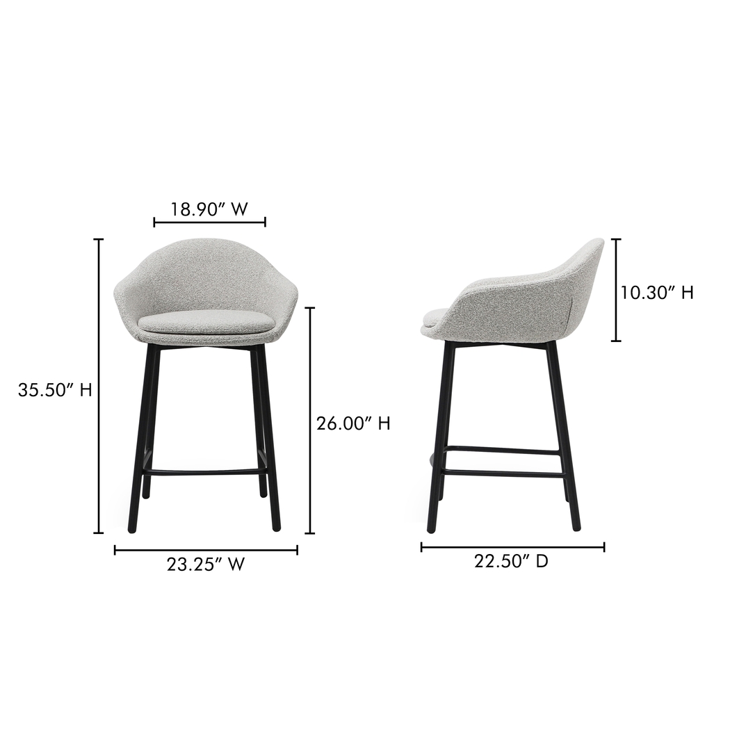 Edered Beige Counter Height Stool - Thumbnail - Image 2