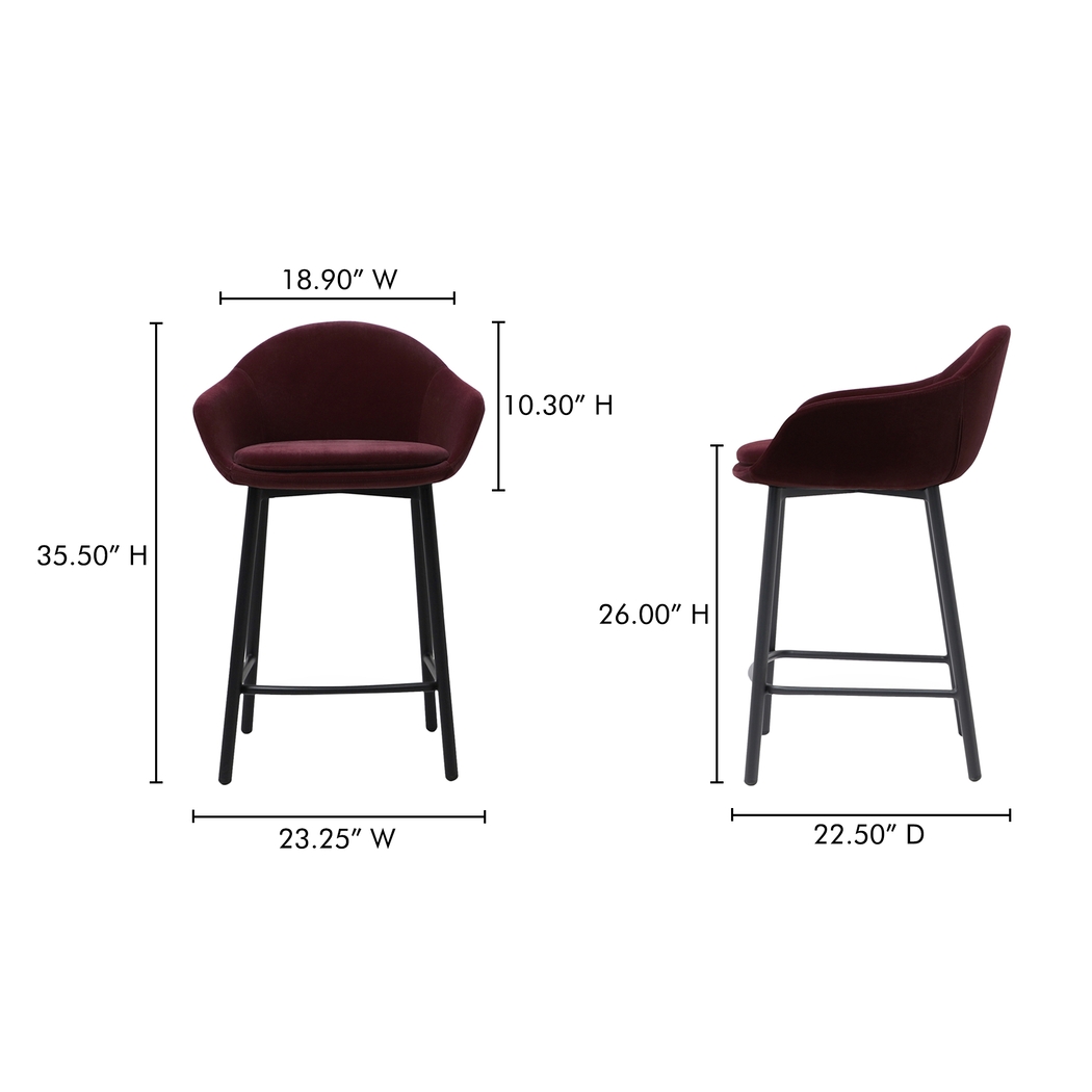Edered Purple Counter Height Stool - Thumbnail - Image 2
