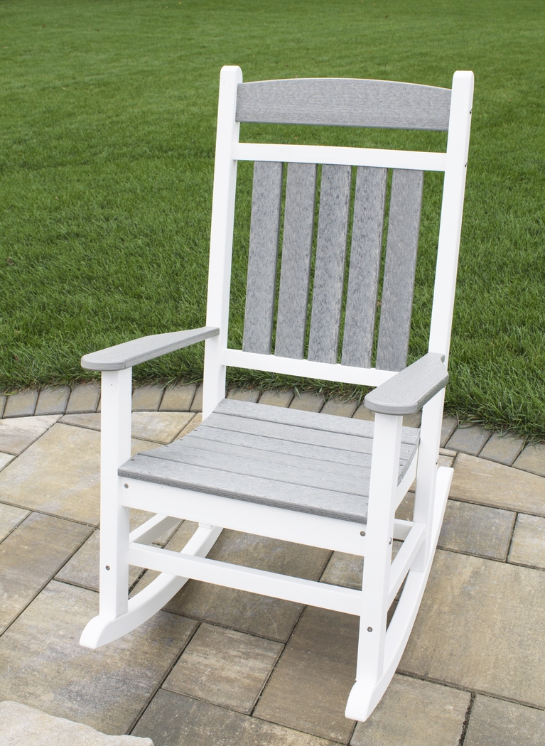 Edgarton Natural White and Granite Outdoor Rocker - Thumbnail - Image 5