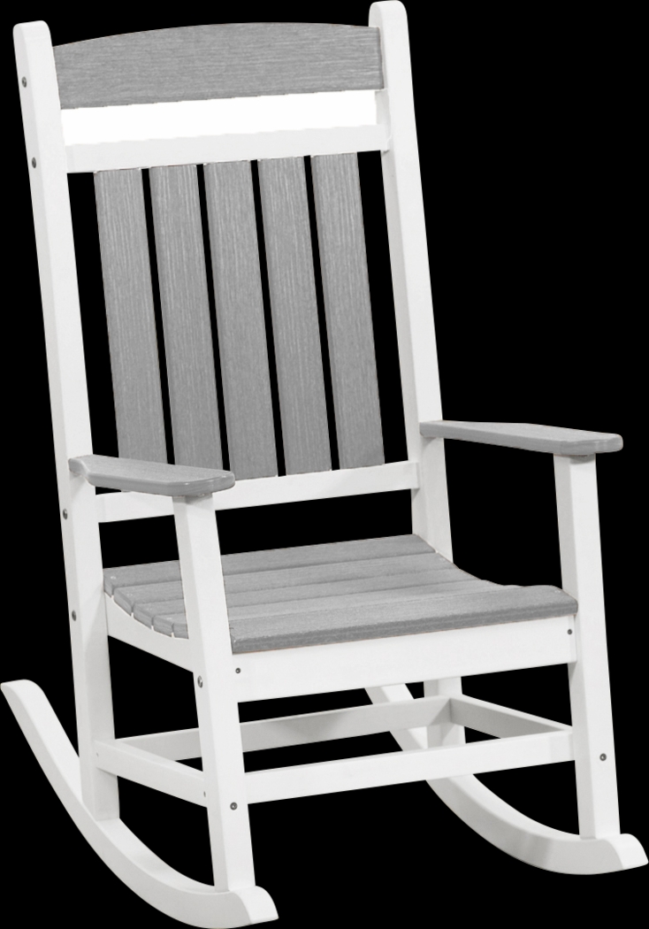 Edgarton Natural White and Granite Outdoor Rocker - Thumbnail - Image 1