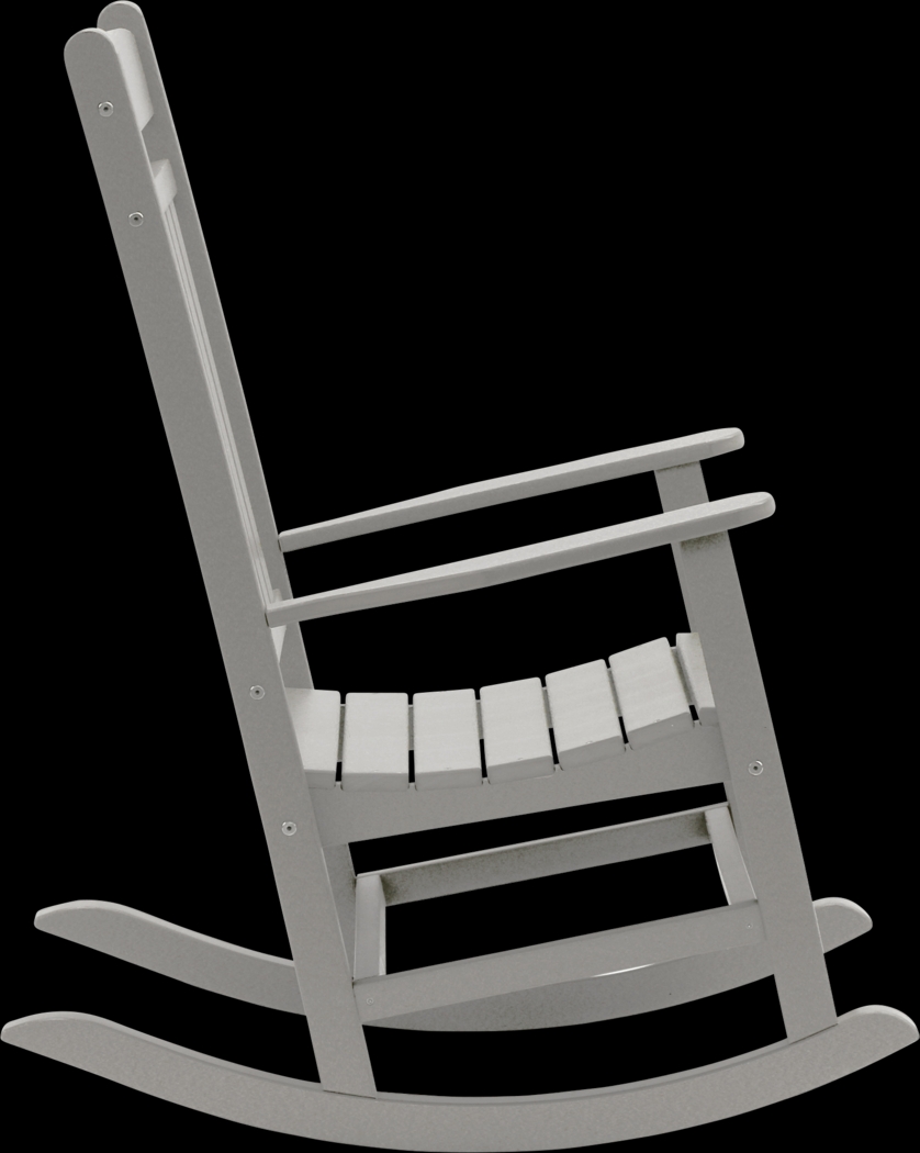 Edgarton Traditional Light Gray Outdoor Rocker - Thumbnail - Image 2