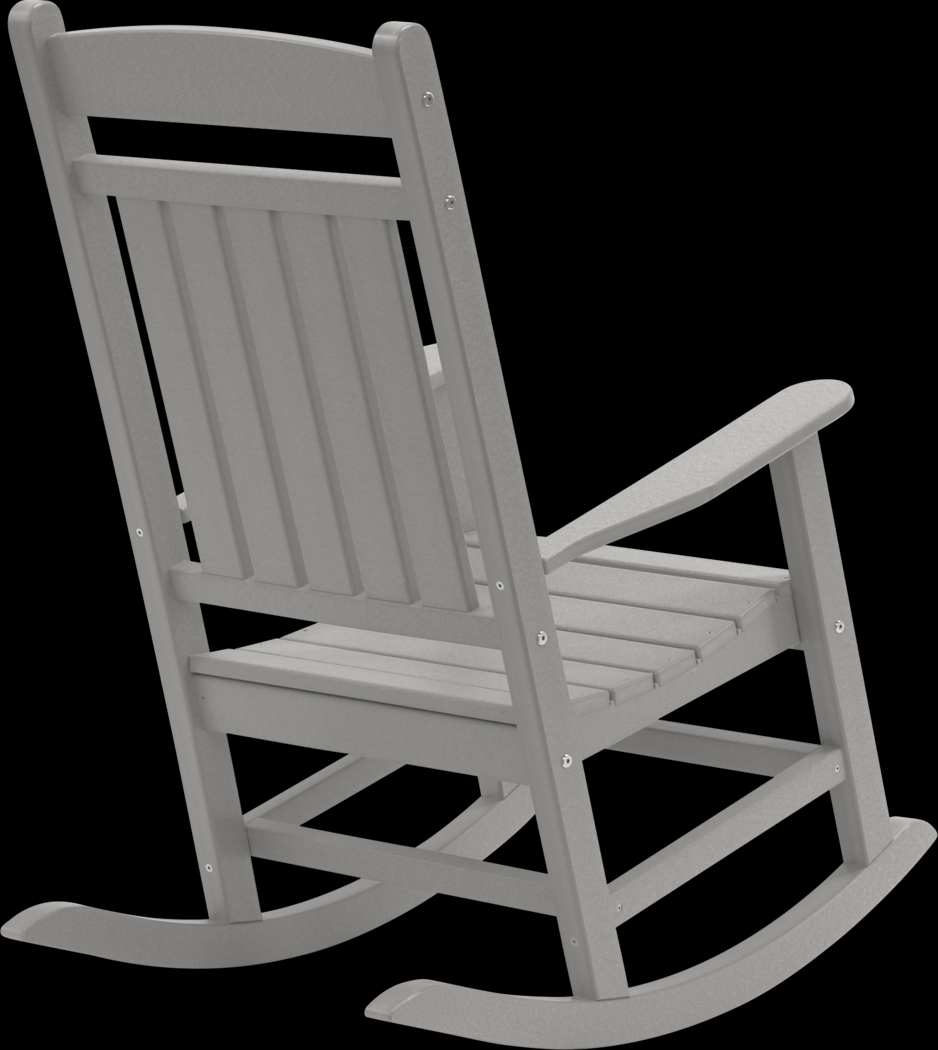 Edgarton Traditional Light Gray Outdoor Rocker - Thumbnail - Image 3