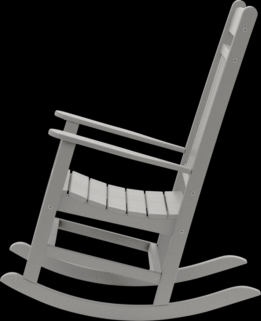 Edgarton Traditional Light Gray Outdoor Rocker - Thumbnail - Image 5
