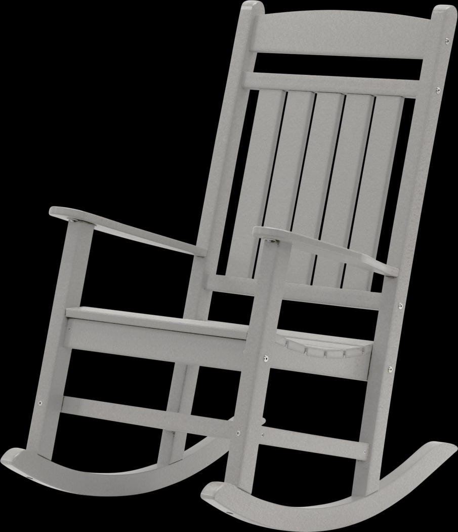 Edgarton Traditional Light Gray Outdoor Rocker - Thumbnail - Image 6