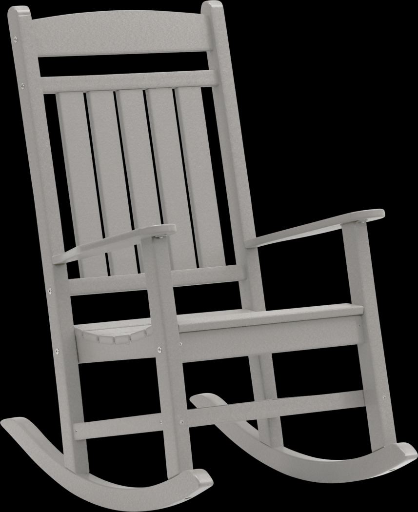 Edgarton Traditional Light Gray Outdoor Rocker - Thumbnail - Image 1