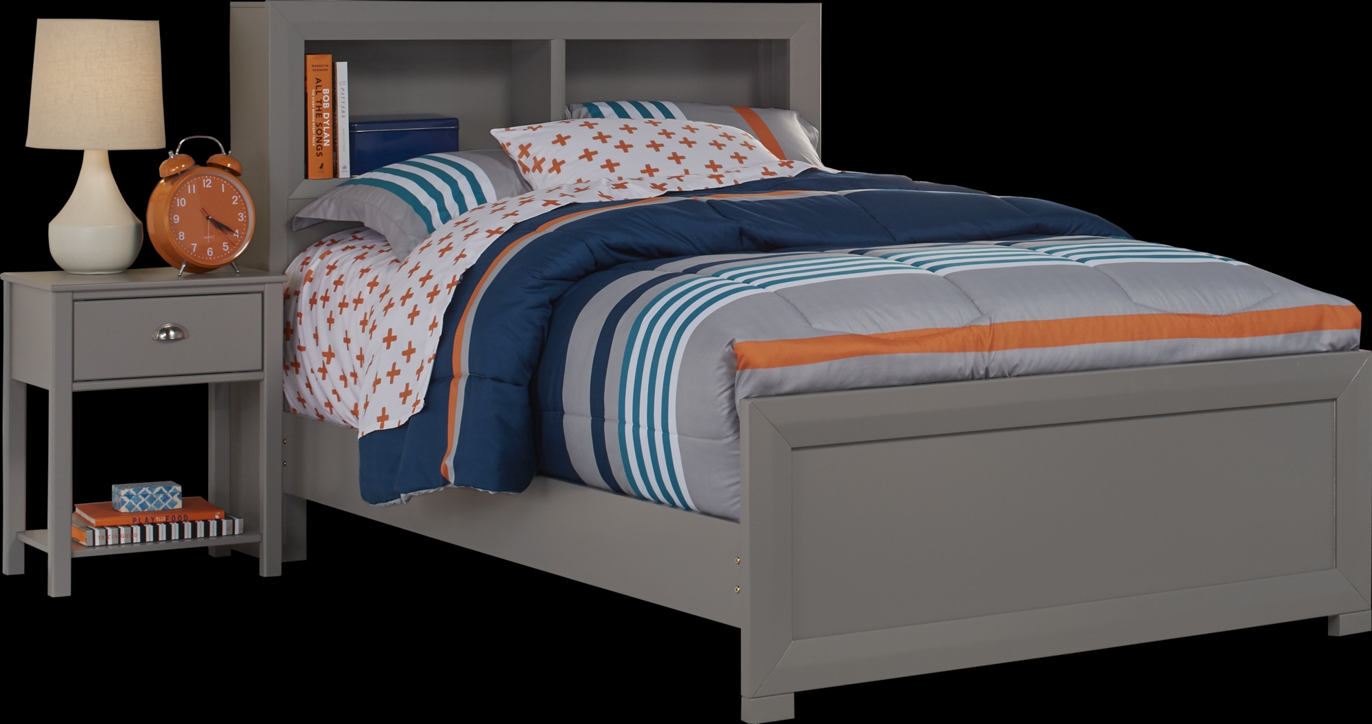 Kids Edgegrove Gray 2 Pc Full Bookcase Bedroom - Thumbnail - Image 1