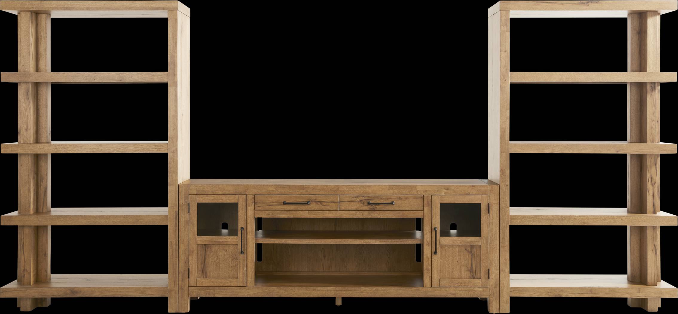 Edgewater Brown 3 Pc Wall Unit with 80 in. Console - Thumbnail - Image 1