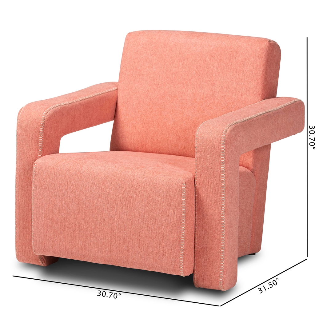 Ediane Light Red Accent Chair - Thumbnail - Image 9