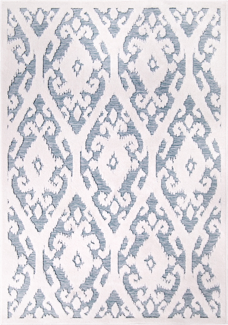 Edingale White/Blue 7'9 x 10'10 Rug - Thumbnail - Image 1