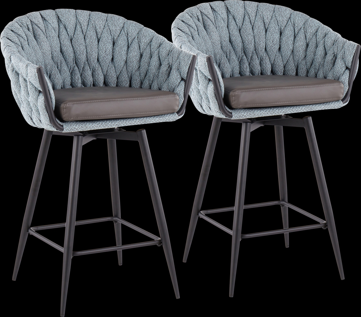 Edinger Blue Counter Height Stool, Set of 2 - Thumbnail - Image 1