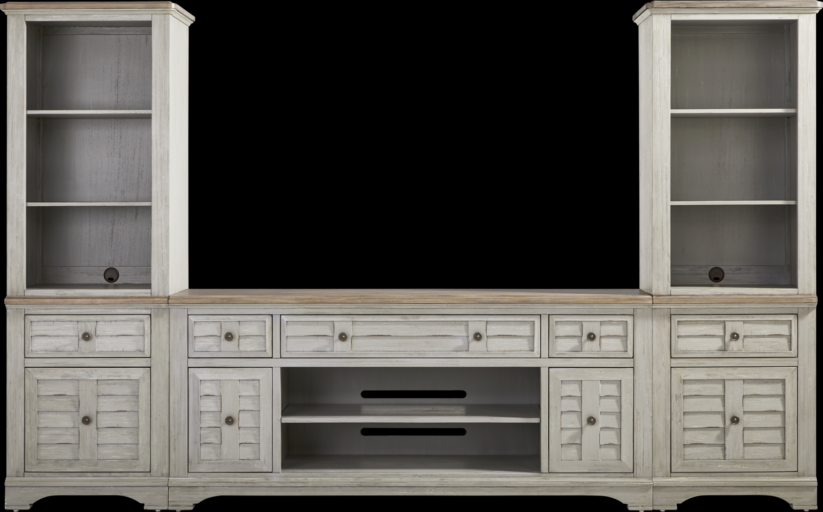 Edisto Bay Gray 3 Pc Wall Unit with 78 in. Console - Thumbnail - Image 1