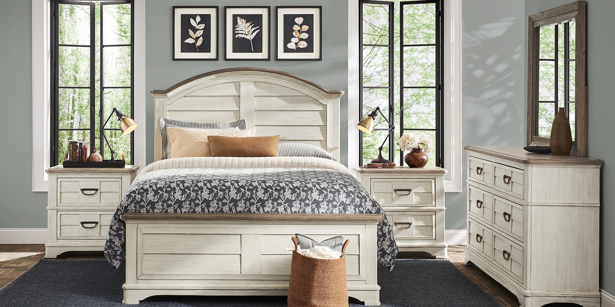 Edisto Bay White 7 Pc King Panel Bedroom - Thumbnail - Image 2