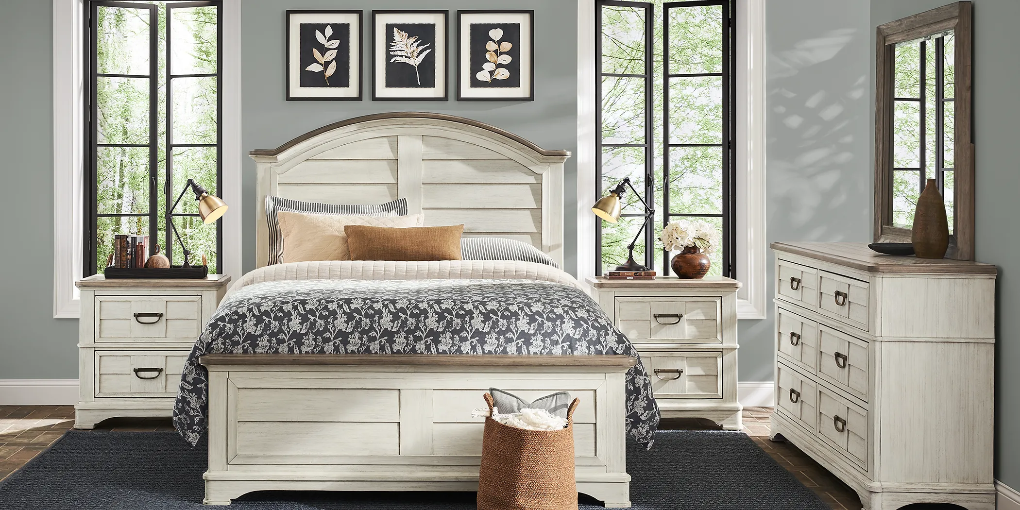 Edisto Bay White 8 Pc King Panel Bedroom - Thumbnail - Image 2