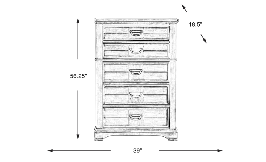 Dimension Image. Please refer to the Dimension Tab on this page for dimension details.