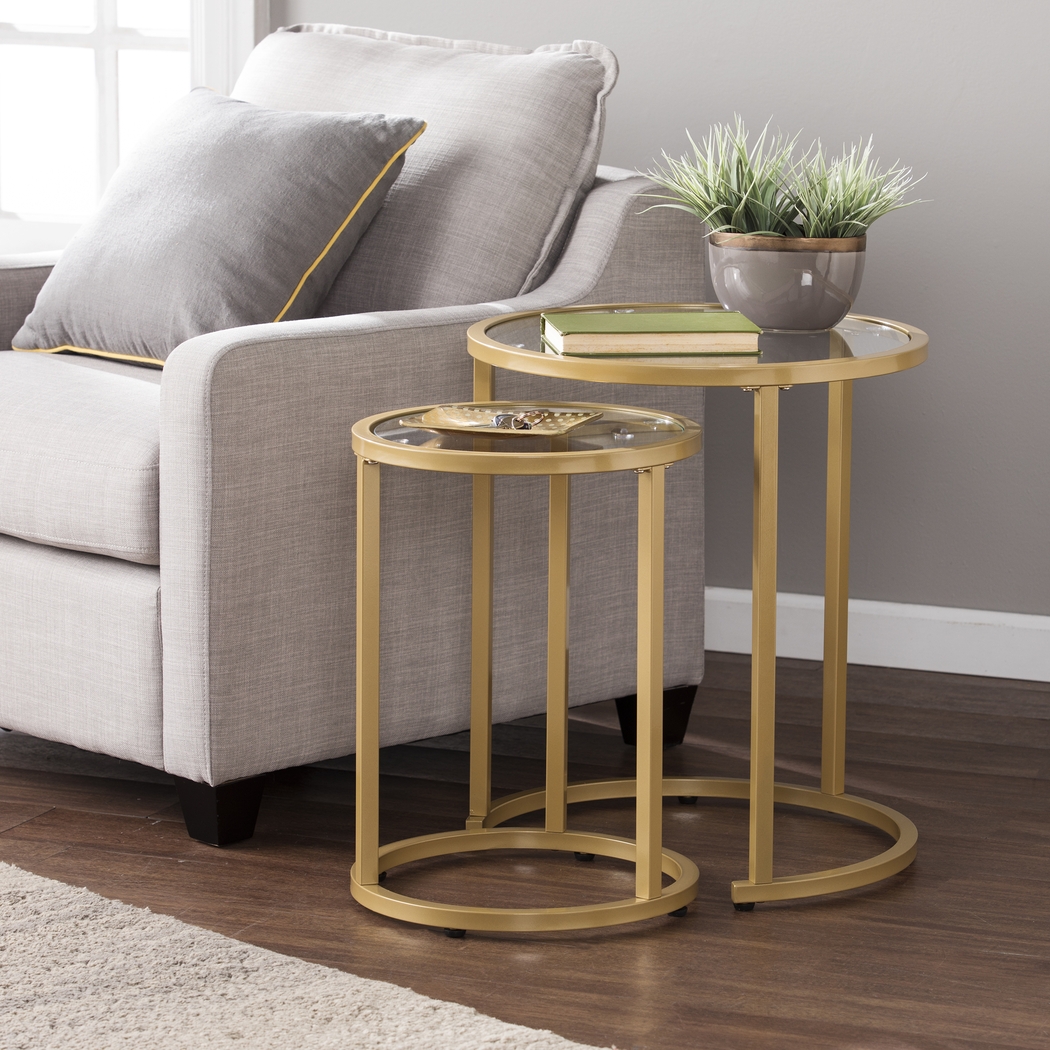 Edlie Gold Nesting Tables, Set of 2 - Thumbnail - Image 2