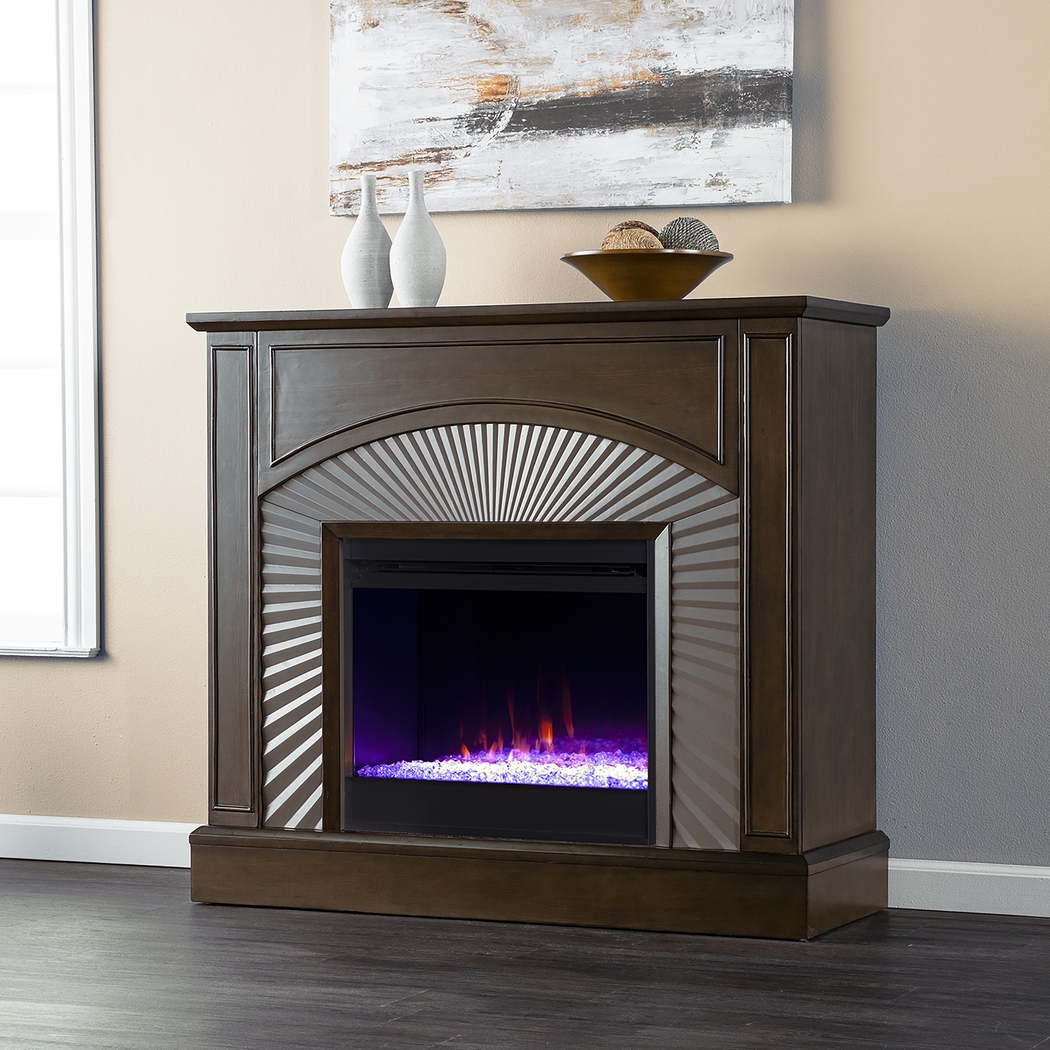Edmarie I Brown 45 in. Console, With Color Changing Electric Fireplace - Thumbnail - Image 2