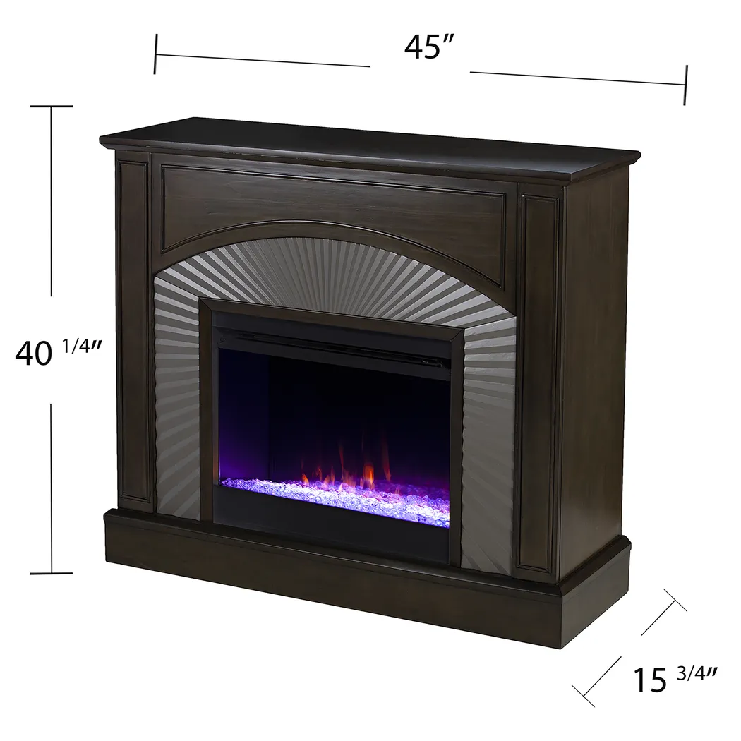 Edmarie I Brown 45 in. Console, With Color Changing Electric Fireplace - Image 8