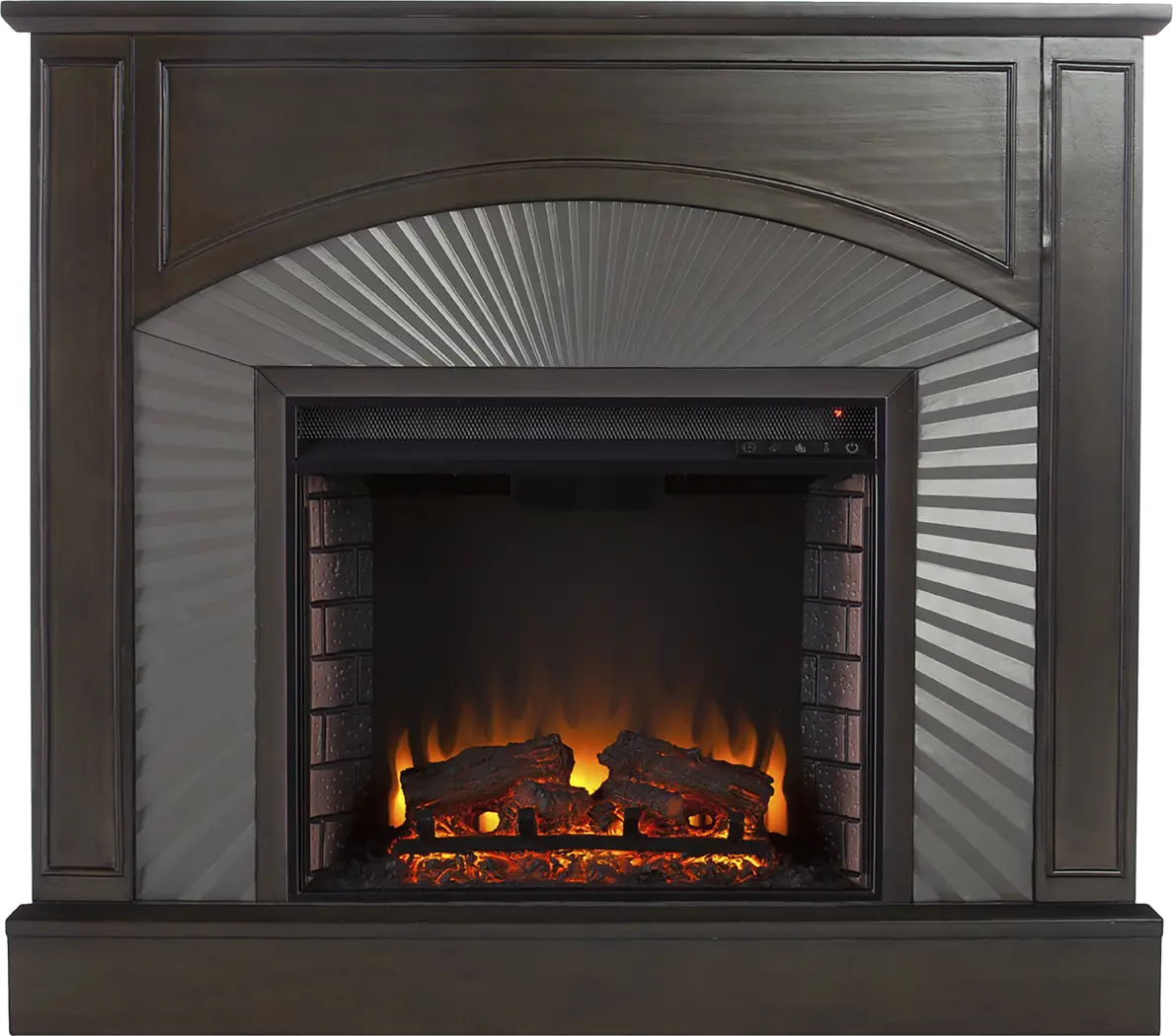 Edmarie II Brown 45 in. Console, With Electric Fireplace - Image 6