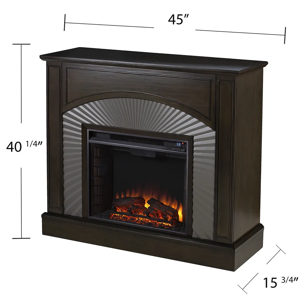 Edmarie II Brown 45 in. Console, With Electric Fireplace - Image 8