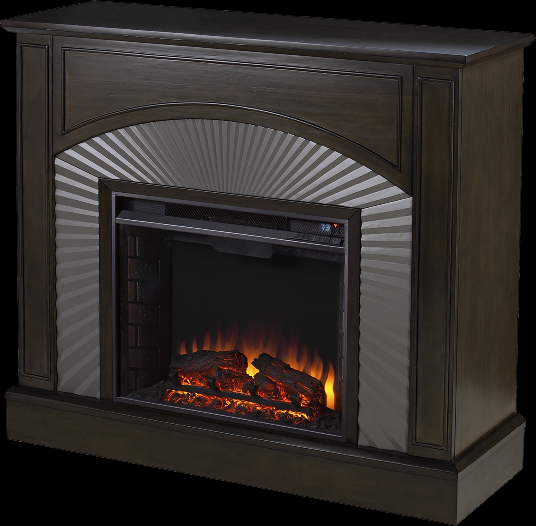 Edmarie II Brown 45 in. Console, With Electric Fireplace - Thumbnail - Image 1