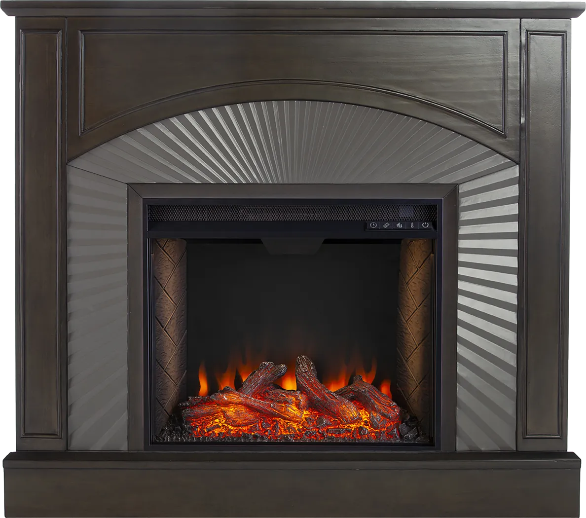 Edmarie III Brown 45 in. Console, With Smart Electric Fireplace - Image 6