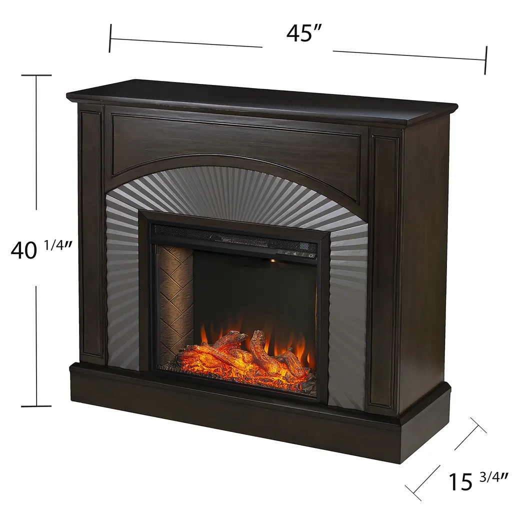 Edmarie III Brown 45 in. Console, With Smart Electric Fireplace - Image 7