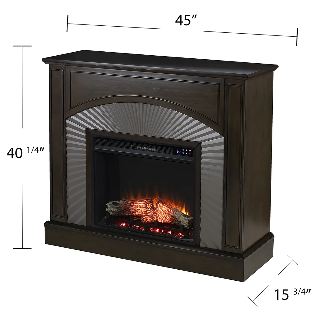 Edmarie IV Brown 45 in. Console, With Touch Panel Electric Fireplace - Image 7