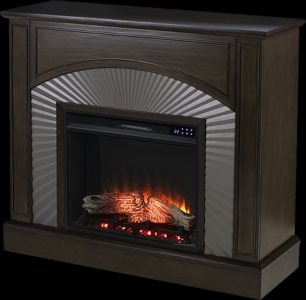 Edmarie IV Brown 45 in. Console, With Touch Panel Electric Fireplace - Thumbnail - Image 1