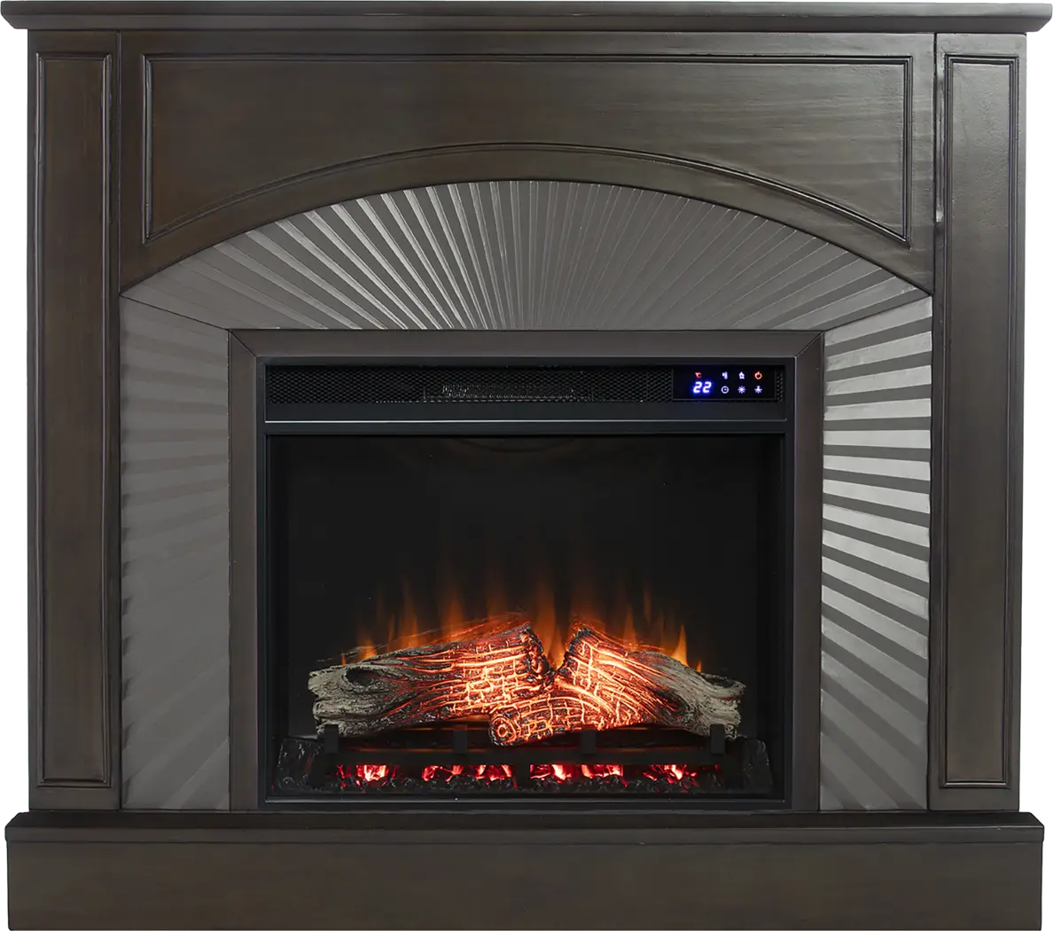 Edmarie IV Brown 45 in. Console, With Touch Panel Electric Fireplace - Image 6
