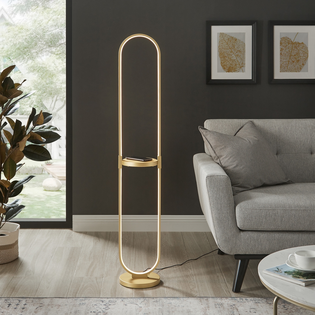 Ednam Avenue Gold Floor Lamp - Thumbnail - Image 2