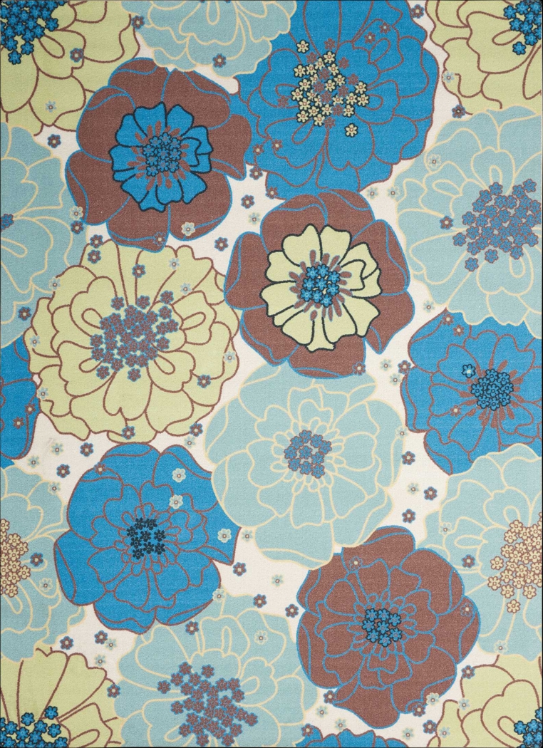 Edria Light Blue 5' x 8' Indoor/Outdoor Rug - Thumbnail - Image 1