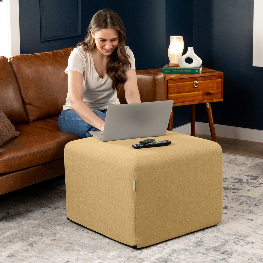 Edunci Beige Large Ottoman - Thumbnail - Image 6