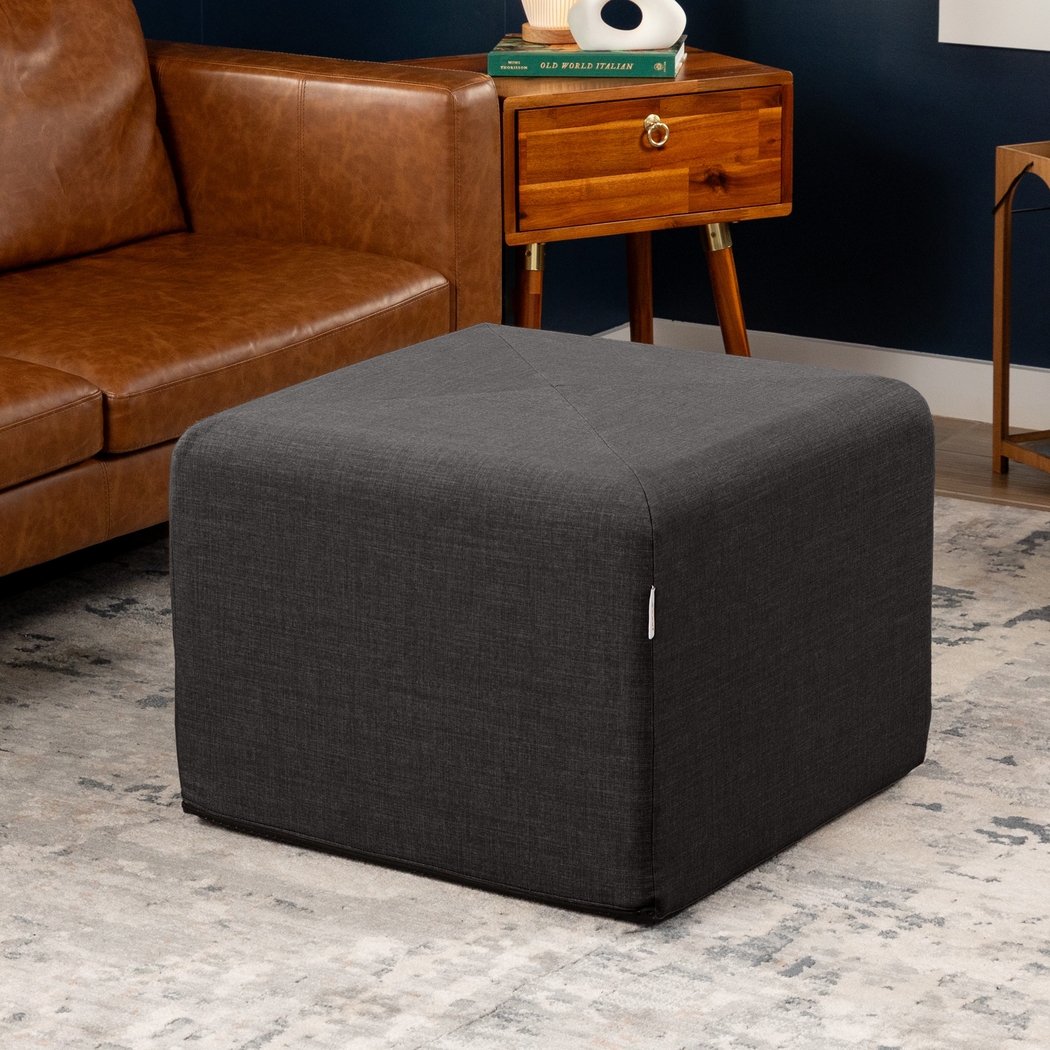 Edunci Black Large Ottoman - Thumbnail - Image 2