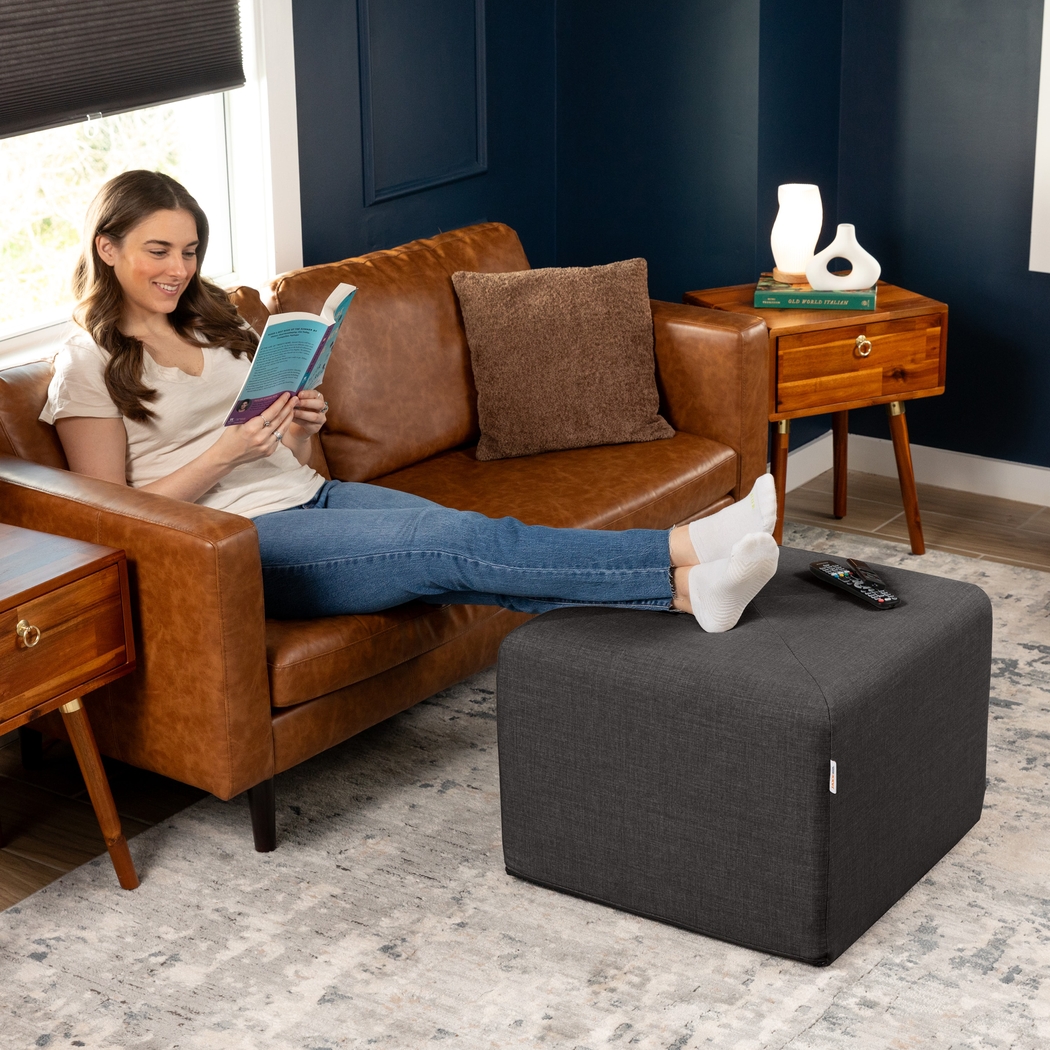 Edunci Black Large Ottoman - Thumbnail - Image 4