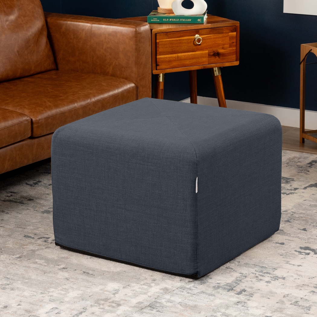 Edunci Blue/Denim Large Ottoman - Thumbnail - Image 2