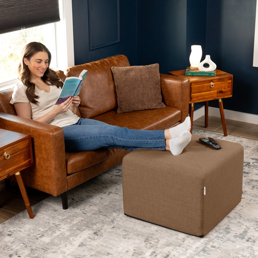 Edunci Brown Large Ottoman - Thumbnail - Image 4