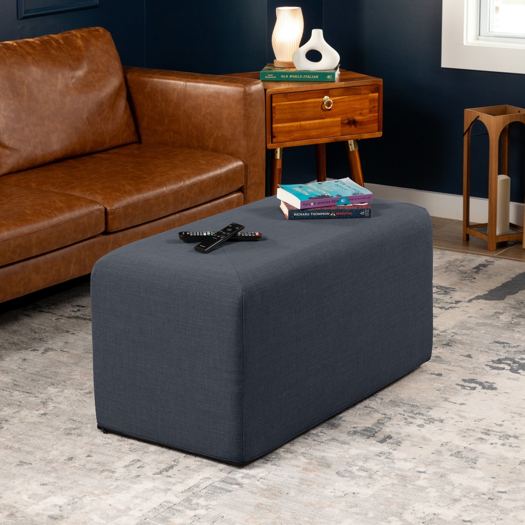 Edunci Gray Large Ottoman - Thumbnail - Image 2
