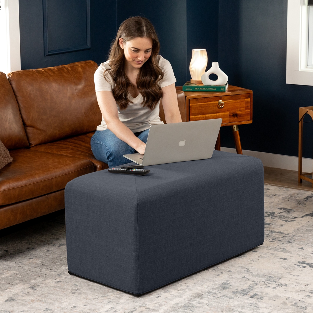 Edunci Gray Large Ottoman - Thumbnail - Image 6