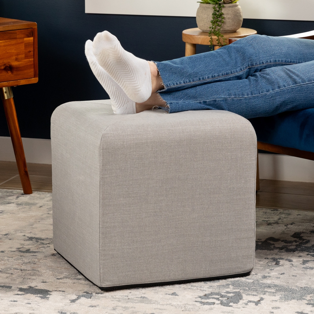 Edunci Gray Ottoman - Thumbnail - Image 2