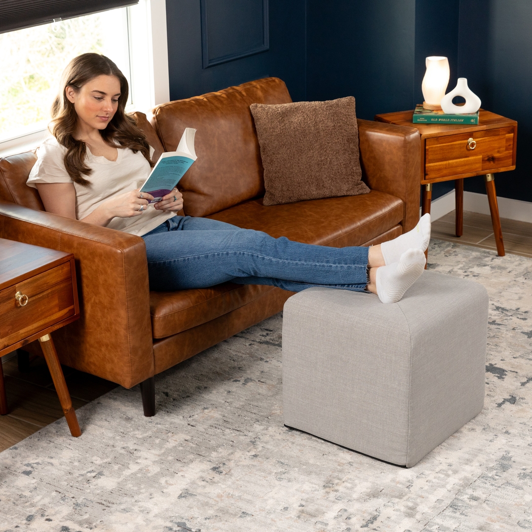 Edunci Gray Ottoman - Thumbnail - Image 3