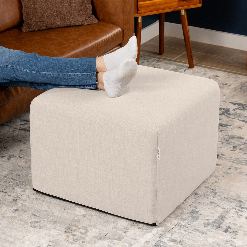 Edunci Light Gray Large Ottoman - Thumbnail - Image 5
