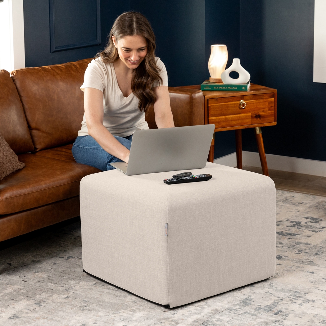 Edunci Light Gray Large Ottoman - Thumbnail - Image 6