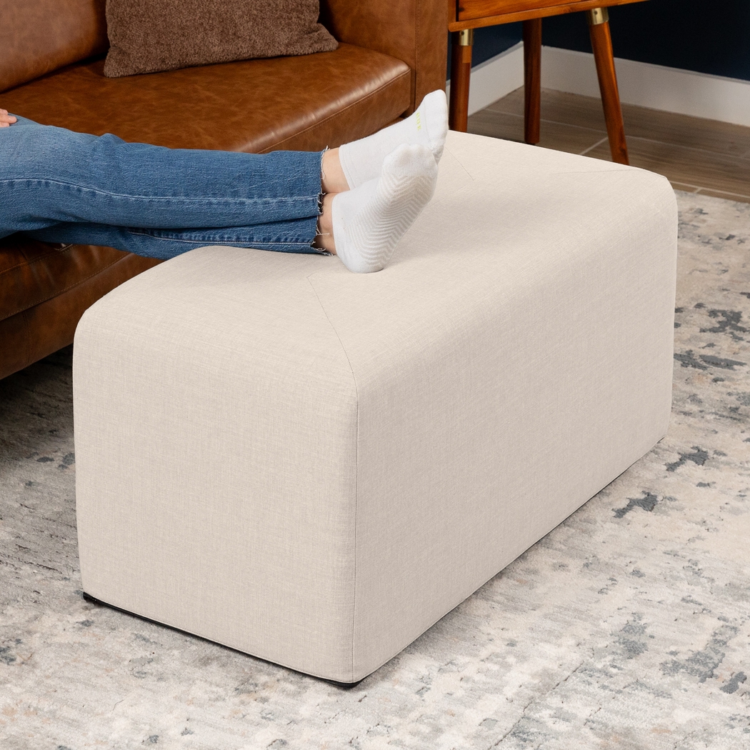 Edunci Light Gray Large Rectangular Ottoman - Thumbnail - Image 5