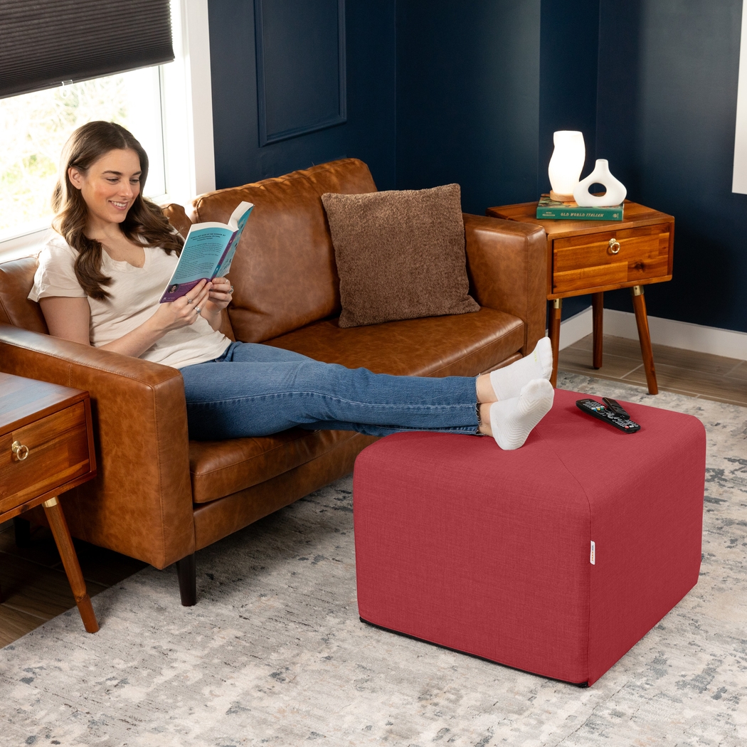 Edunci Red Large Ottoman - Thumbnail - Image 4