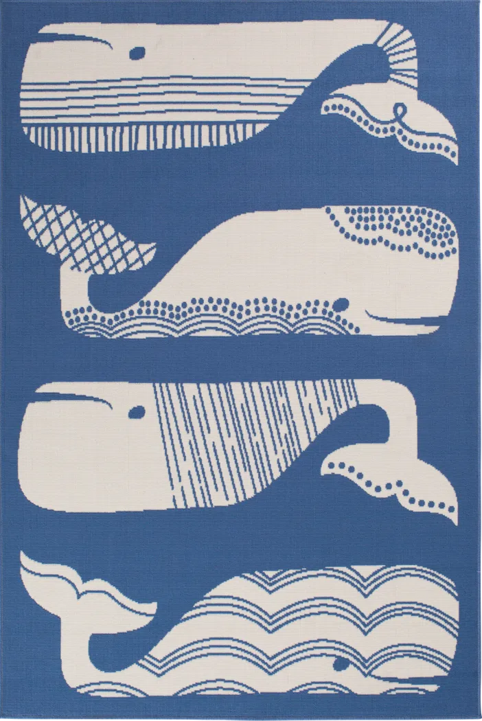 Edwy Blue 6'7 x 9'6 Indoor/Outdoor Rug - Thumbnail - Image 1