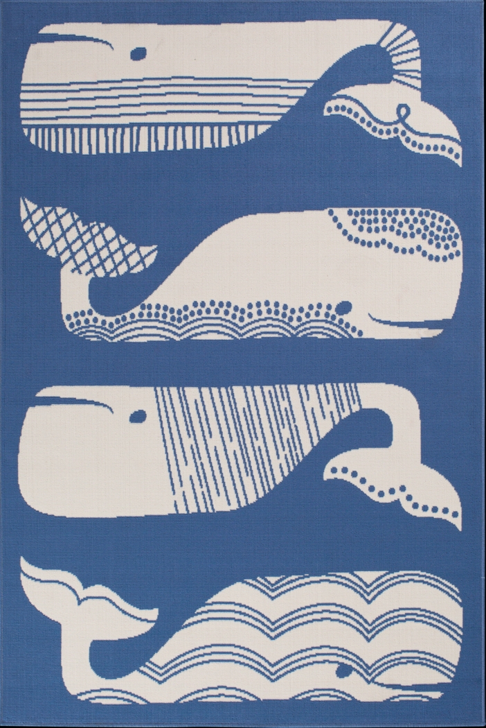 Edwy Blue 7'10 x 9'10 Indoor/Outdoor Rug - Thumbnail - Image 1