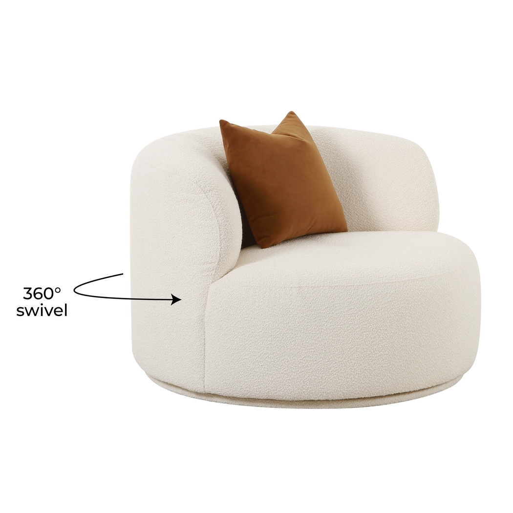 Eilers Cream Swivel Accent Chair - Thumbnail - Image 5