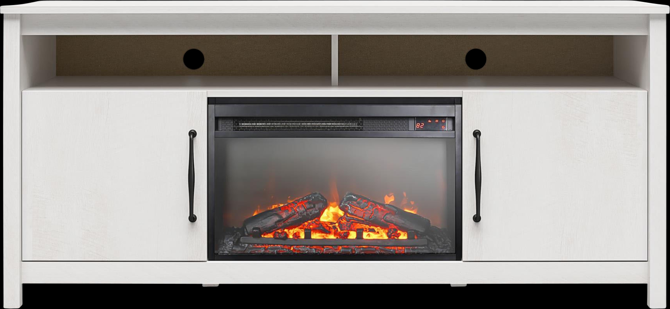 Eilika Ivory 59 in. Console with Electric Fireplace - Thumbnail - Image 3